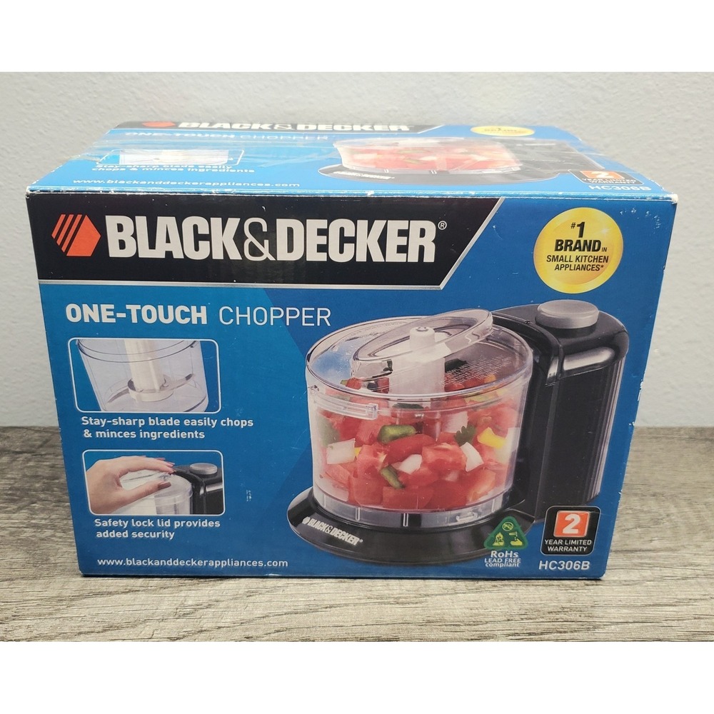 Black & Decker‎ One-Touch Food Chopper Black #HC306B NEW OPEN BOX